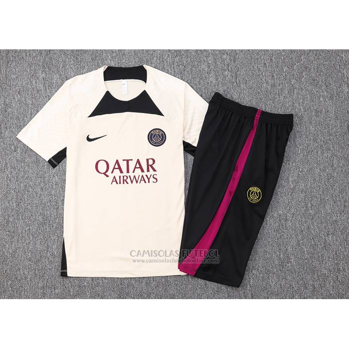 Fato de Treino Paris Saint-Germain Manga Curta 2023-2024 Albaricoque - Calcas Curta